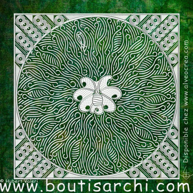 Boutis : Algues (≈ 62 * 62 cm) d'Hubert Valeri