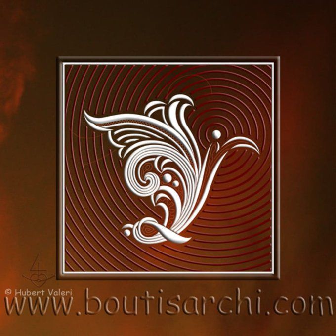 Boutis : Baroque petit modèle (19 x 19 cm) d'Hubert Valeri