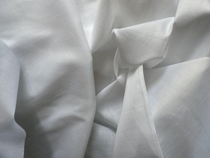 Tissu Batiste Coton 100% 72g Blanc  - À la Coupe ALVEOCREA