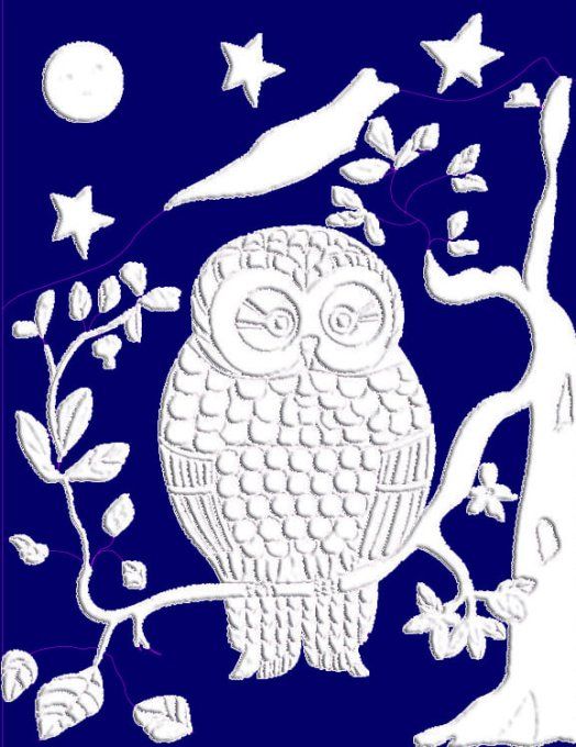 Chouette gardienne de la nuit (21 x 27 cm ) Sophie Delhomme