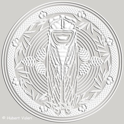 Boutis : Cigale Provence mandala (Ø  38,3 cm)