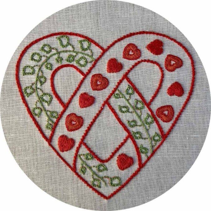 Kit de broderie traditionnelle : Cœur de printemps de Sophie Delhomme