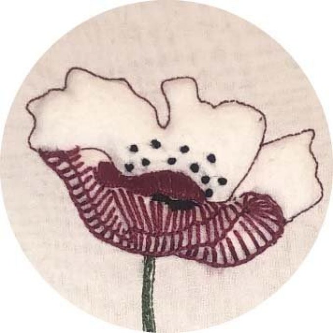 Kit broderie - boutis : Coquelicots. 