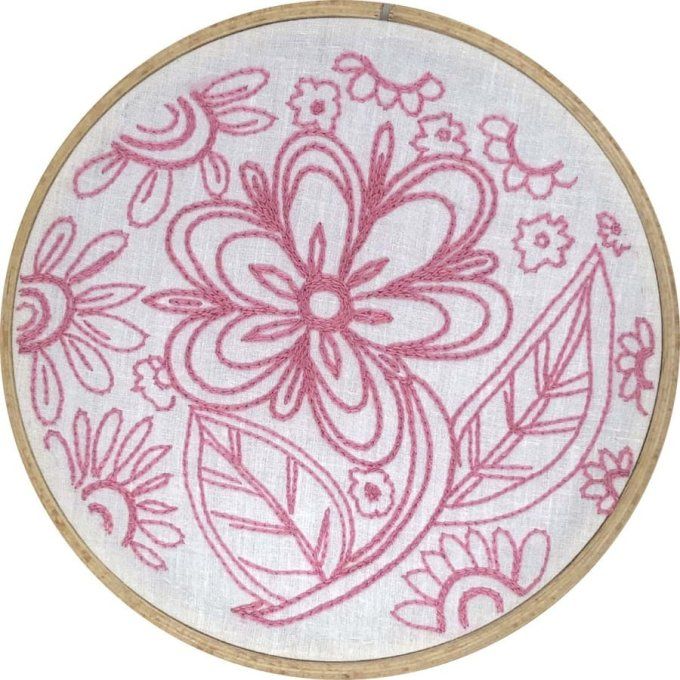 Kit de broderie traditionnelle : Fleur rêveuse.