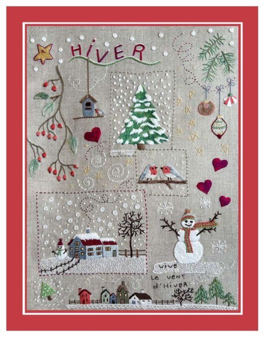 Kit de broderie traditionnelle : HIVER de marie Suarez