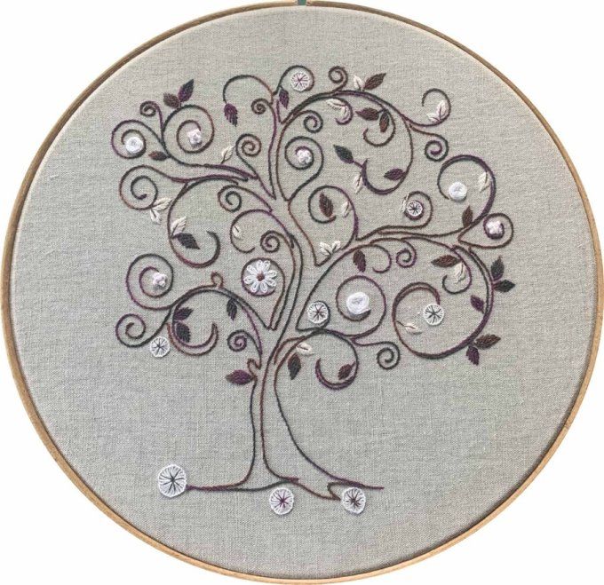 Kit de broderie traditionnelle :  Mon ARBRE HIVER de Sophie Delhomme