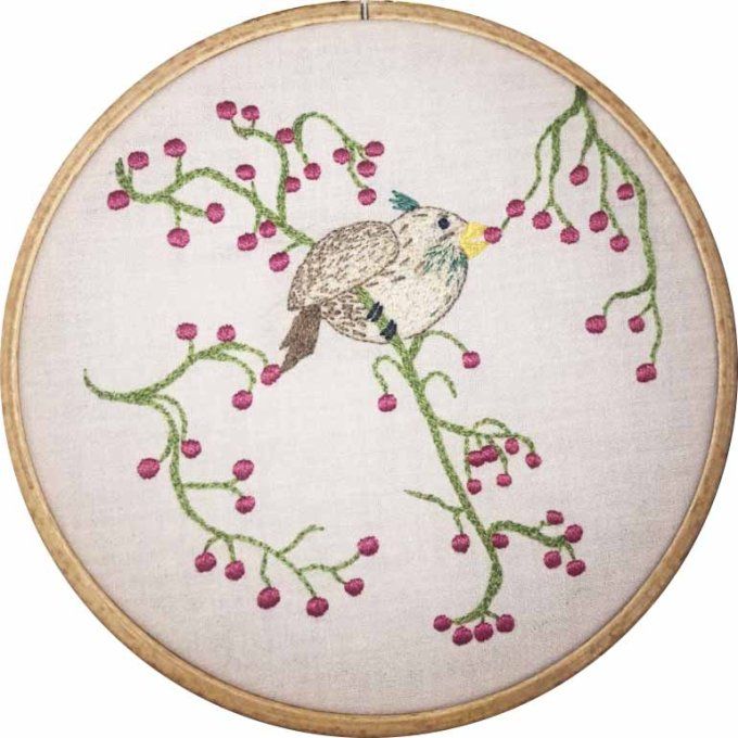 Kit de broderie traditionnelle : Chardonneret de Sophie Delhomme