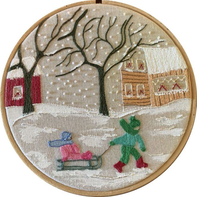 Kit de broderie traditionnelle : Le traineau de Michelle Charvet