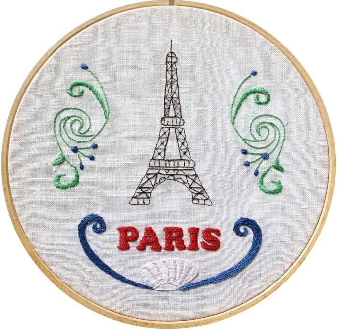 Kit de broderie traditionnelle :  TOUR EIFFEL PARIS de Sophie Delhomme