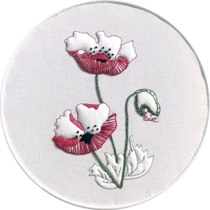 Kit broderie - boutis : Coquelicots.