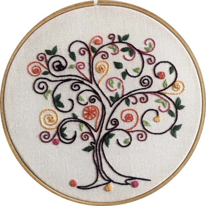 Kit de broderie traditionnelle : Mon arbre de vie Automne