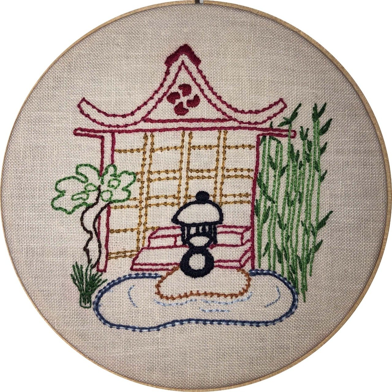 Kit de broderie traditionnelle : Jardin zen 