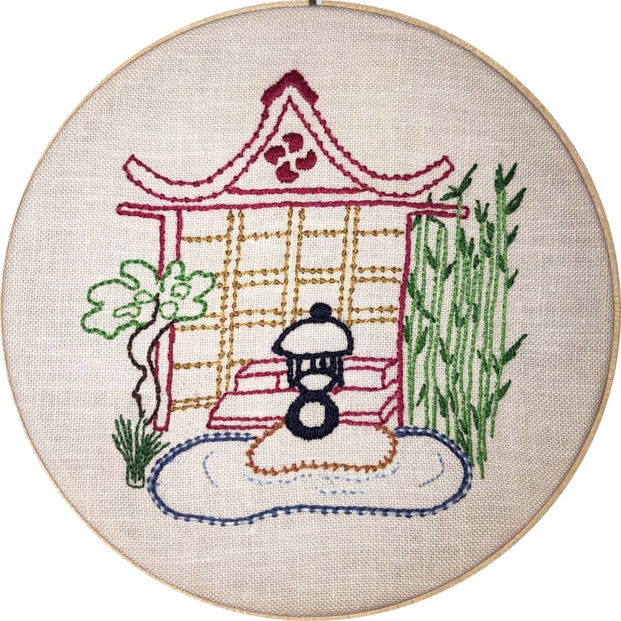 Kit de broderie traditionnelle : Jardin zen