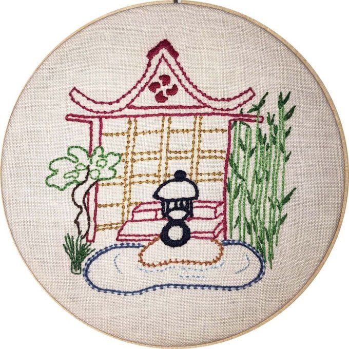 Kit de broderie traditionnelle : Jardin zen Sophie Delhomme