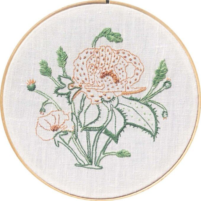 Kit de broderie traditionnelle : Papaver oriental Sophie Delhomme