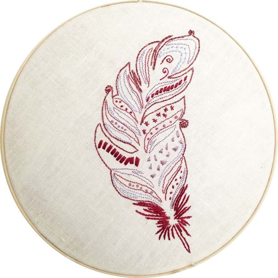 Kit de broderie traditionnelle : Comme la plume au vent. 