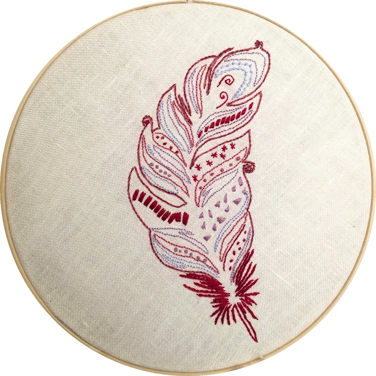 Kit de broderie traditionnelle : Comme la plume au vent.