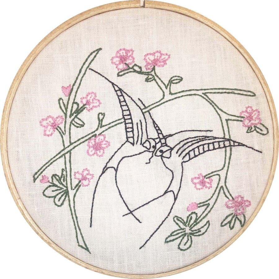 Kit de broderie traditionnelle : Les hirondelles sont de retour.