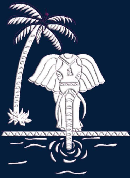 L'éléphant au bord de l'eau (21 x 27 cm) Sophie Delhomme