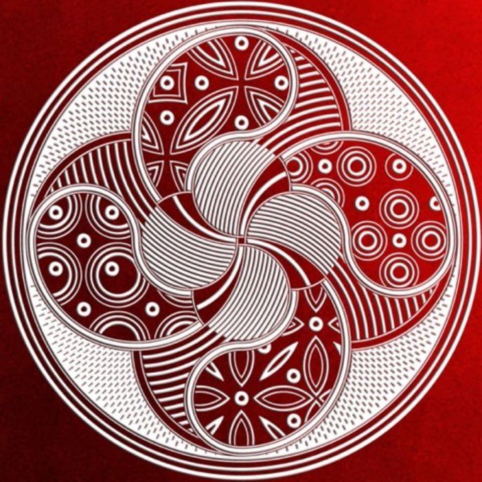 Boutis : Lauburu - mandala d'Hubert Valeri