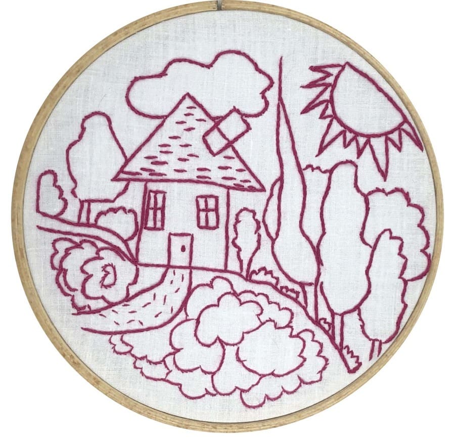 Kit de broderie traditionnelle : Tiny house