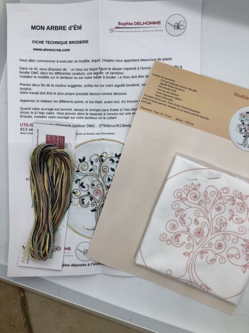 Kit Broderie Punch Needle Arbre De Vie – Pour Débutants – Inclut Cercle, Fils, Aiguille Et Instructions – Décoration Murale DIY – 20 Cm