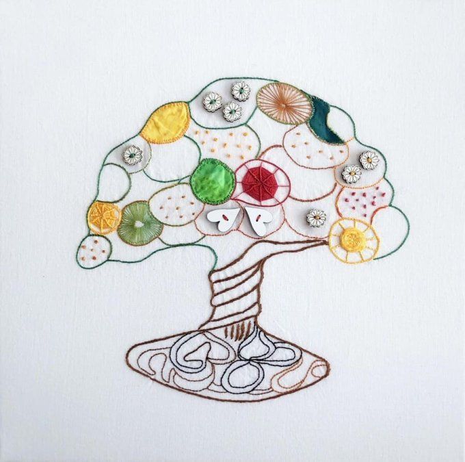 Kit de broderie traditionnelle :  Mon arbre à bulles.