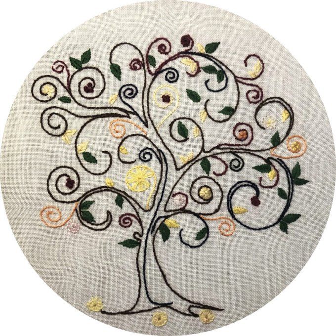 Kit de broderie traditionnelle : Mon arbre de vie Hiver Sophie Delhomme