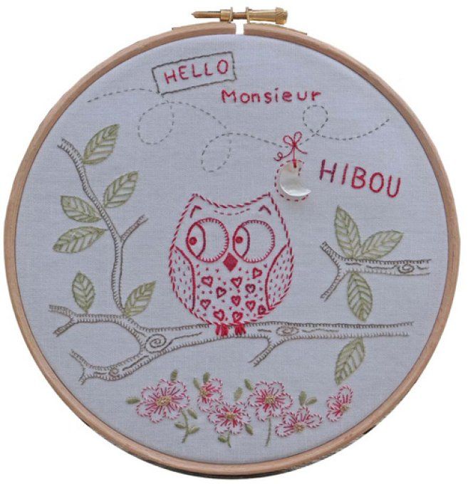 Kit de broderie traditionnelle : Hibou