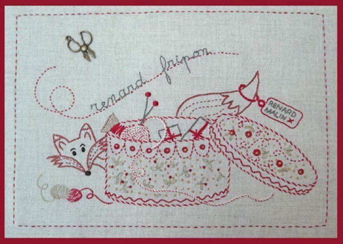 Kit de broderie traditionnelle : Renard fripon de Marie Suarez