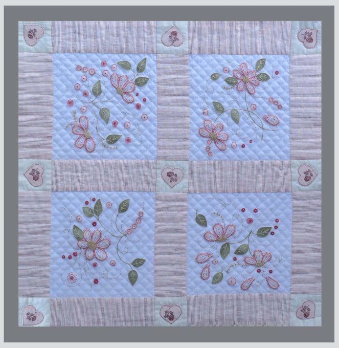 Kit de broderie traditionnelle : Patch romantique de Marie Suarez