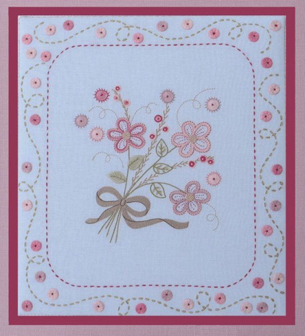 Kit de broderie traditionnelle : Bouquet romantique de Marie Suarez