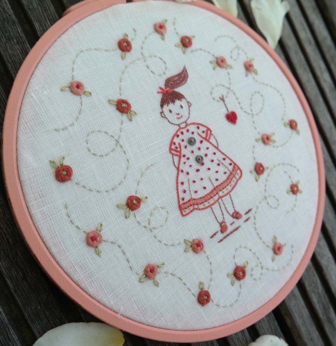 Kit de broderie traditionnelle : Fleurs volent
