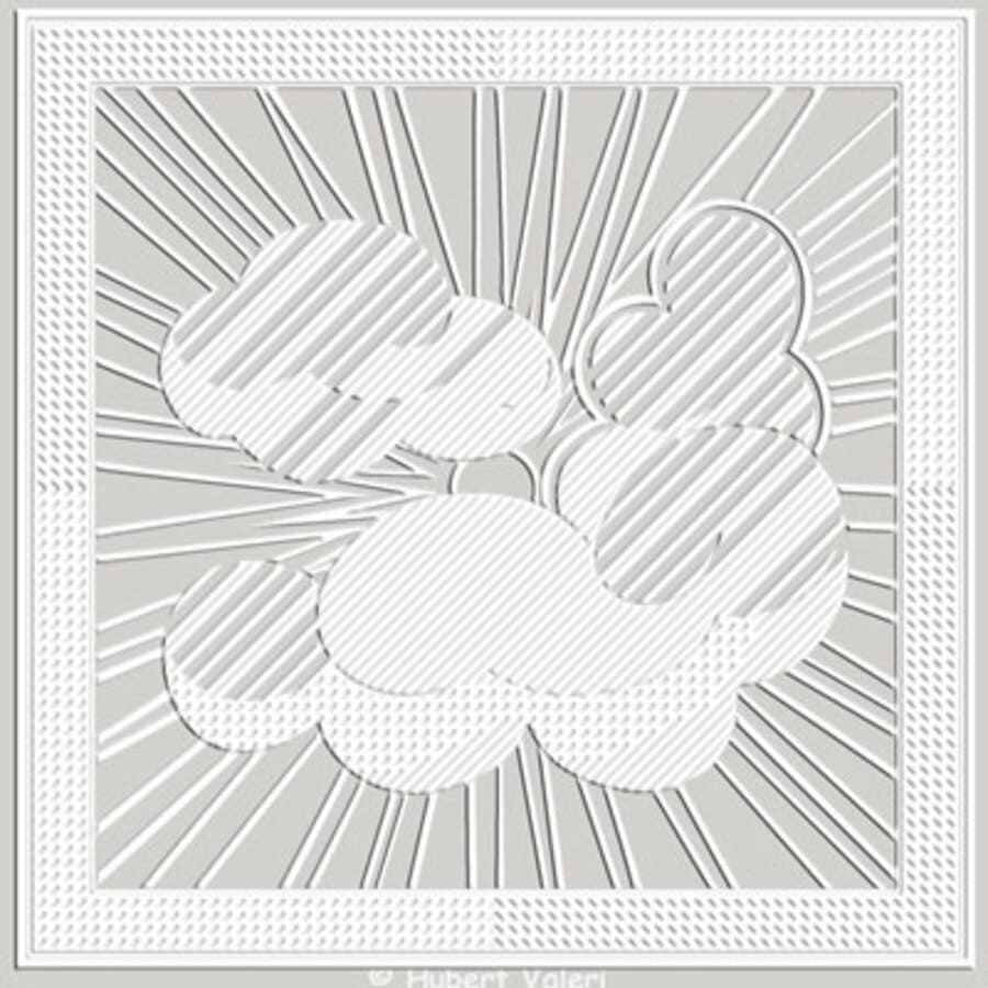 Boutis : Carré  aux nuages (±  41 cm *41 cm)