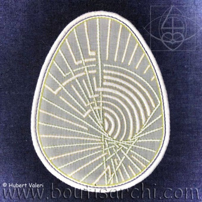 Boutis : Œuf au nid (≈ 14 x 18,5 cm) d'Hubert Valeri