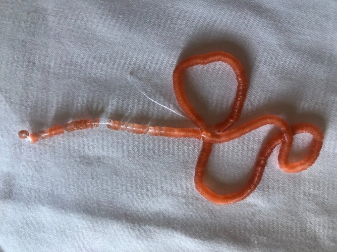 ttes irisées 3mm orange 1 fil 