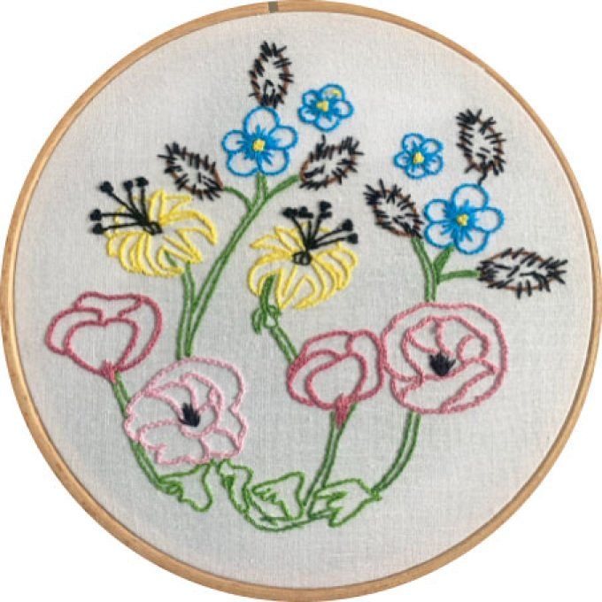 Kit de broderie traditionnelle : Bouquet sauvage de Sophie DELHOMME