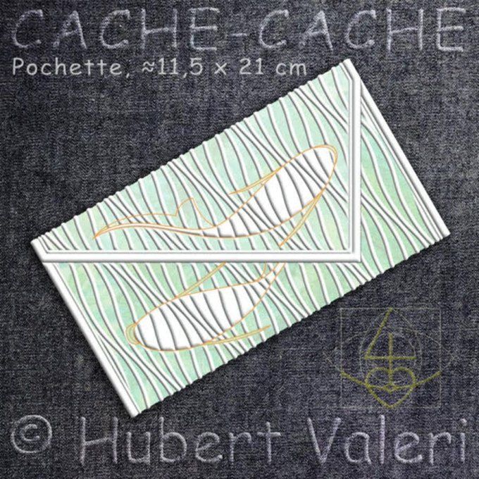 Boutis : Pochette cache cache (± 11.5 * 21 cm) d'Hubert Valeri