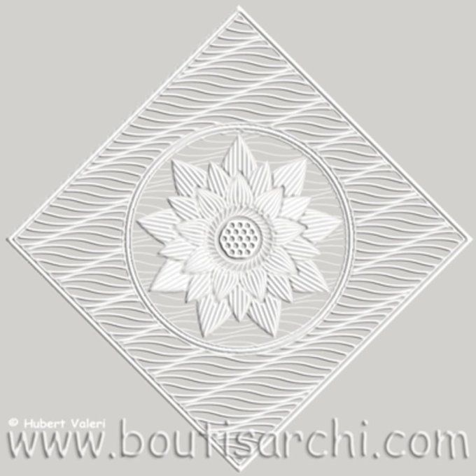 Boutis : Pièce d'eau (≈ 29 * 29 cm) d'Hubert Valeri