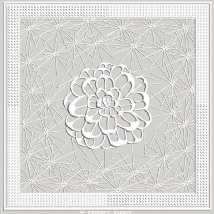 Boutis : Carré pigne (± 41 cm *41 cm) d'Hubert Valeri