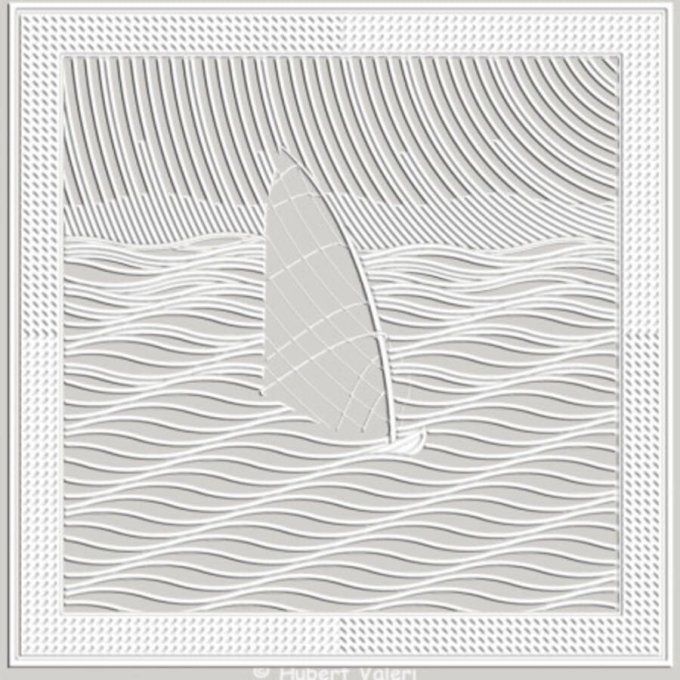 Boutis : Carré voile(± 41 cm *41 cm) d'Hubert Valeri