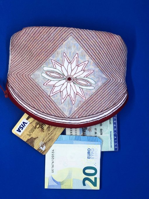 Boutis : Pochette Marie porte monnaie