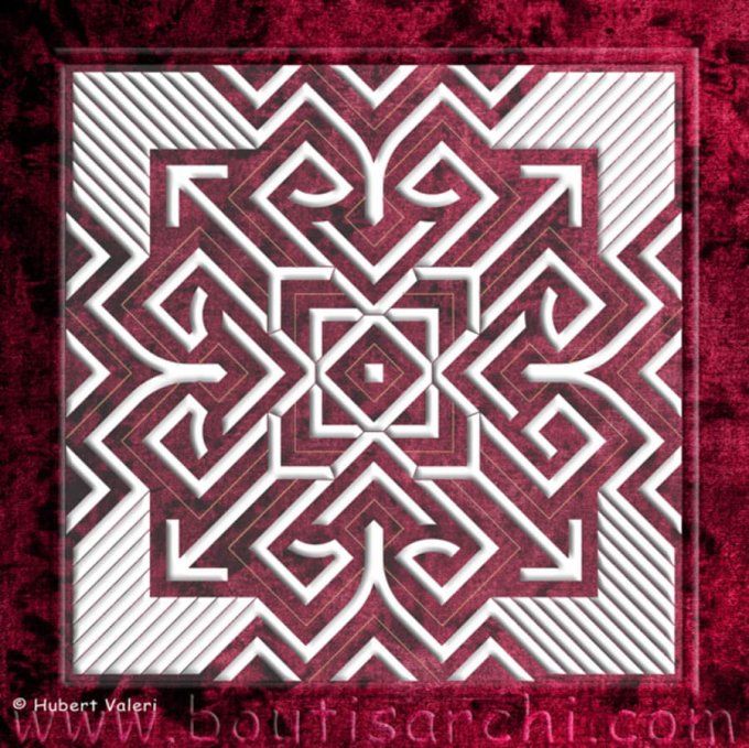 Boutis : Réunion petite (≈ 19 * 19 cm)d'Hubert Valeri