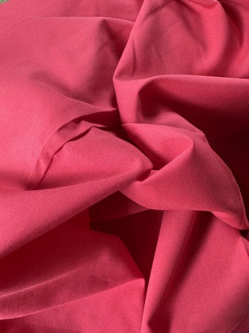 Tissu Batiste Coton 100% couleur cerise