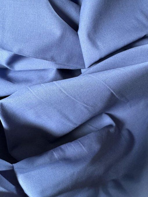 Tissu Batiste Coton 100% couleur bleu cobalte alveocrea