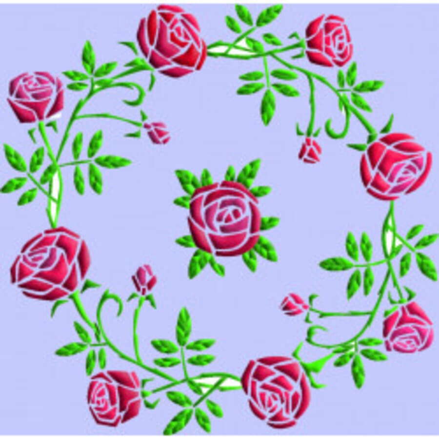 Boutis : Ronde des roses (50 x 50 cm)