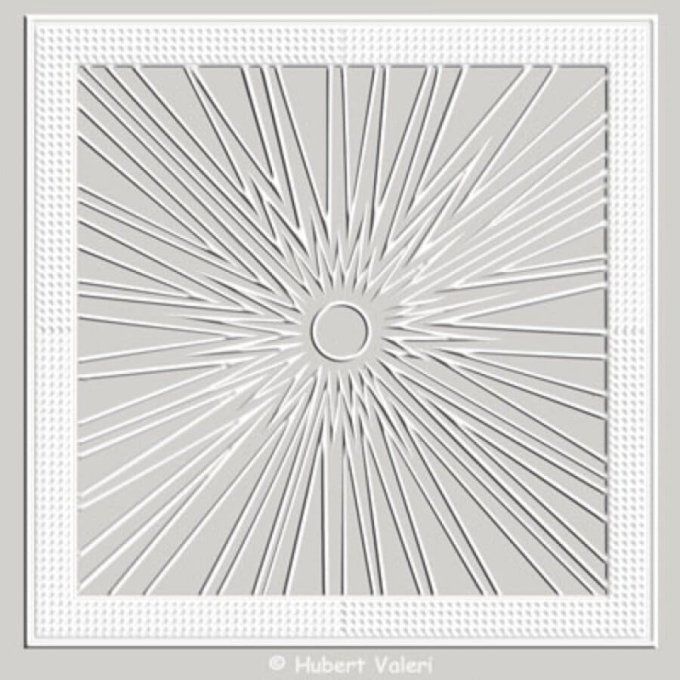 Boutis : Carré soleil (± 41 cm *41 cm) d'Hubert Valeri