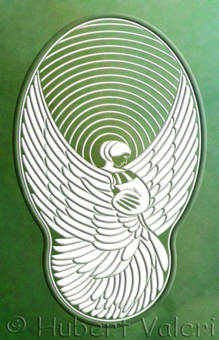 Boutis : Ange.(± 26 * 16cm) d'Hubert Valeri