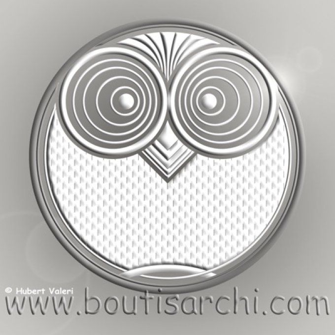 Boutis : Chouette aux points de vauvert  d'Hubert Valeri