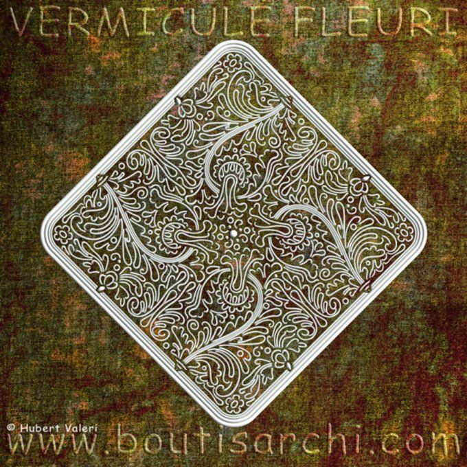 Boutis : Vermiculé Losange Fleuri d'Hubert Valeri